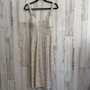 A.U.W XL Dress Yellow Lavender Floral Boho Spring Summer Romantic Lined Casual